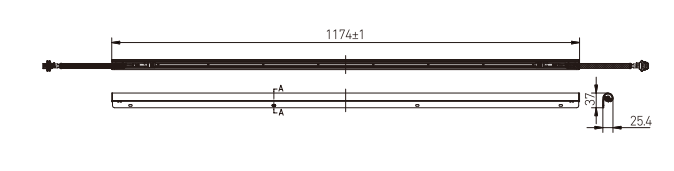 Ceiling strip Intercity Train DB and DSB HT180 Saloon Lighting
