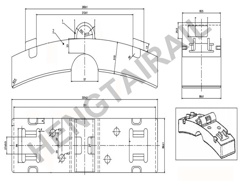 Railway locomotive composite brake block