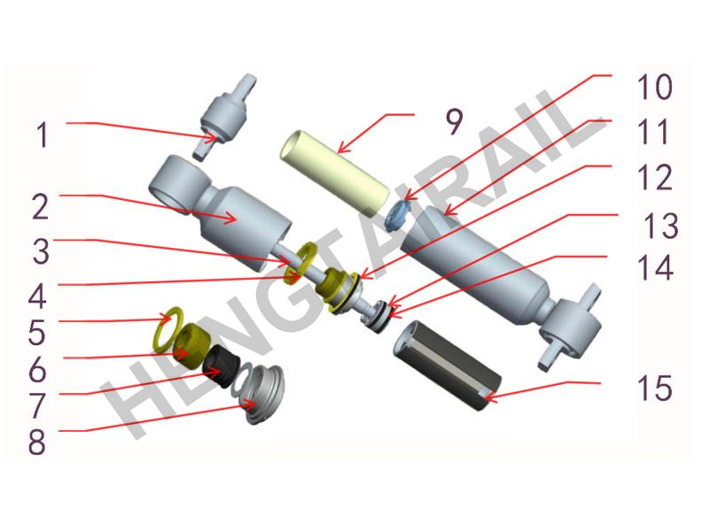 Railway primary hydraulic oil damper