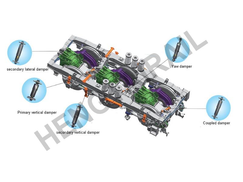 Railway primary hydraulic oil damper