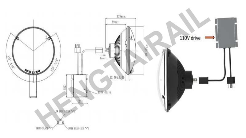 PAR56 110V 25W Rail LED Headlamp